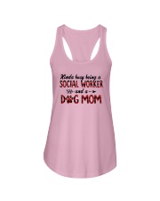 Kinda Busy Being A Social Worker Dog Mom Shirt Ladies Flowy Tank thumbnail