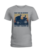 Vintage They See Me Mowin' They Hatin' Shirt Ladies T-Shirt thumbnail