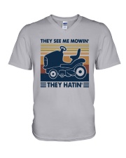 Vintage They See Me Mowin' They Hatin' Shirt V-Neck T-Shirt thumbnail