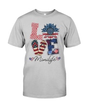 American Flag Sunflower Love Mimi Life Shirt Classic T-Shirt tile