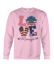 American Flag Sunflower Love Mimi Life Shirt Crewneck Sweatshirt thumbnail