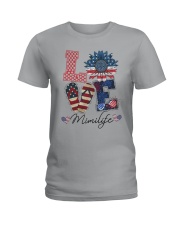 American Flag Sunflower Love Mimi Life Shirt Ladies T-Shirt thumbnail