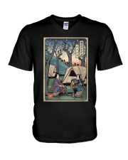 Camping Samurai Shirt V-Neck T-Shirt thumbnail