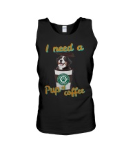 Bernese Mountain I Need A Pup Of Coffee Shirt Unisex Tank thumbnail