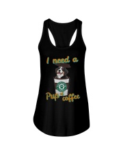 Bernese Mountain I Need A Pup Of Coffee Shirt Ladies Flowy Tank thumbnail