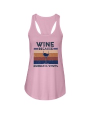 Vintage Wine Because Murder Is Wrong Shirt Ladies Flowy Tank thumbnail