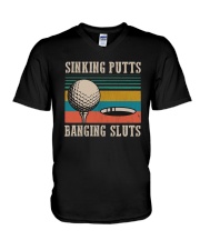 Vintage Golf Sinking Putts Bangin Sluts Shirt V-Neck T-Shirt thumbnail
