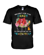 Flamingo Beer You Dont Have To Be Crazy Camp Shirt V-Neck T-Shirt thumbnail