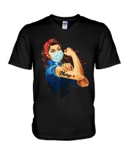 Coronavirus 2020 Strong Woman Nurse Shirt V-Neck T-Shirt thumbnail