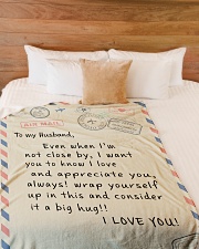 To My Husband Large Fleece Blanket - 60" x 80" aos-coral-fleece-blanket-60x80-lifestyle-front-02