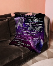 To My Son - Mom Small Fleece Blanket - 30" x 40" aos-coral-fleece-blanket-30x40-lifestyle-front-05