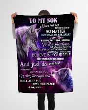 To My Son - Mom Small Fleece Blanket - 30" x 40" aos-coral-fleece-blanket-30x40-lifestyle-front-14