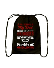 Warning My Dad Drawstring Bag tile