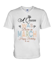 March Happy Birthday To Me V-Neck T-Shirt tile