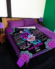To My Daughter - Mom Large Fleece Blanket - 60" x 80" aos-coral-fleece-blanket-60x80-lifestyle-front-01