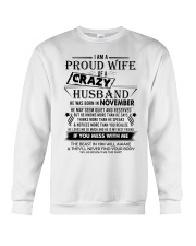 November Crazy Husband - Proud Wife Crewneck Sweatshirt tile