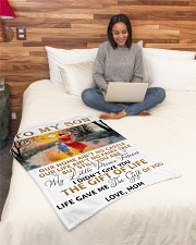 To My Son - Mom Small Fleece Blanket - 30" x 40" aos-coral-fleece-blanket-30x40-lifestyle-front-08