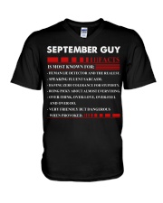 September Guy Facts V-Neck T-Shirt tile
