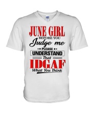 Before You Judge Me 6 V-Neck T-Shirt tile