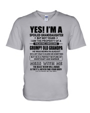 Grumpy Old Grandpa - Granddaughter 8 V-Neck T-Shirt tile