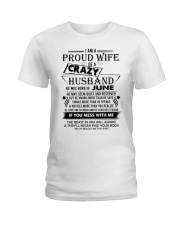June Crazy Husband - Proud Wife Ladies T-Shirt tile