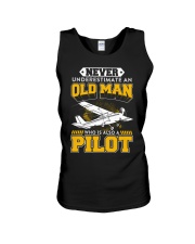 PILOT GIFTS - NEVER UNDERESTIMATE AN OLD MAN Unisex Tank thumbnail