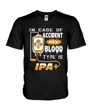 BREWERY CLOTHING - MY BLOOD TYPE IS IPA V-Neck T-Shirt tile