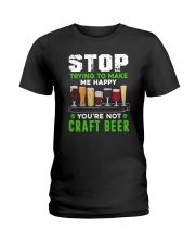 BREWERY CLOTHING - CRAFT BEER MAKES ME HAPPY Ladies T-Shirt thumbnail
