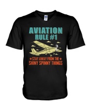 AIRPLANE GIFTS - AVIATION RULE V-Neck T-Shirt thumbnail