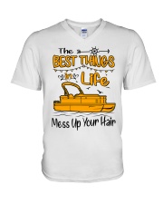 PONTOON BOAT GIFT - BEST PONTOON THINGS V-Neck T-Shirt thumbnail