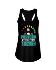 PONTOON GIFT - MY PONTOON DOESN'T RUN ON THANKS Ladies Flowy Tank thumbnail