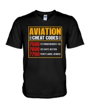 AVIATION RELATED GIFT - CHEAT CODE V-Neck T-Shirt tile