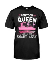 Pontoon Boat Gift Pontoon Queen Classy Sassy Classic T-Shirt tile