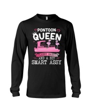 Pontoon Boat Gift Pontoon Queen Classy Sassy Long Sleeve Tee tile