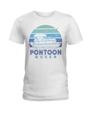 PONTOON BOAT GIFT - PONTOON QUEEN 4 Ladies T-Shirt front
