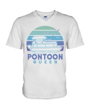 PONTOON BOAT GIFT - PONTOON QUEEN 4 V-Neck T-Shirt thumbnail