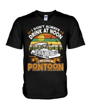 PONTOON BOAT GIFT - DRINKING AT NOON V-Neck T-Shirt thumbnail