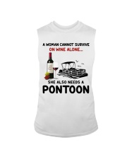 Pontoon Gifts A Woman Need Wine And A Pontoon Sleeveless Tee tile