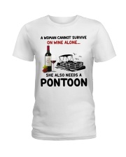 Pontoon Gifts A Woman Need Wine And A Pontoon Ladies T-Shirt front