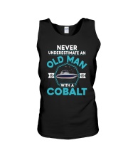 COBALT BOAT GIFT - NEVER UNDERESTIMATE AN OLD MAN Unisex Tank thumbnail