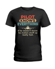 He - A Pilot Knows Everything Ladies T-Shirt thumbnail