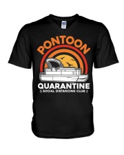 Pontoon Life Quarantine Social Distancing Club V-Neck T-Shirt tile
