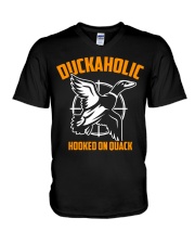 DUCKAHOLIC HOOKED ON QUACK V-Neck T-Shirt thumbnail