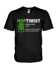CRAFT BEER AND BREWING HOPTIMIST DEFINITION V-Neck T-Shirt thumbnail