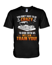 PONTOON BOAT GIFT - CRAZY V-Neck T-Shirt thumbnail