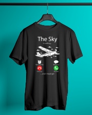 AIRLINE PILOT GIFTS - SKY IS CALLING Classic T-Shirt lifestyle-mens-crewneck-front-3