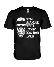 BEER LOVER - BEST BEARDED BEER LOVING DOG DAD EVER V-Neck T-Shirt thumbnail