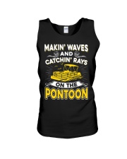 PONTOON BOAT GIFT - MAKIN' WAVES AND CATCHIN' RAYS Unisex Tank thumbnail