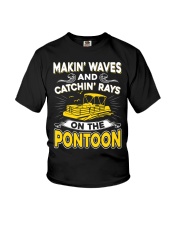 PONTOON BOAT GIFT - MAKIN' WAVES AND CATCHIN' RAYS Youth T-Shirt thumbnail