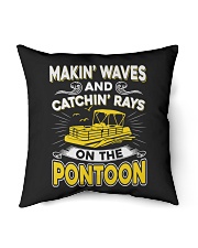 PONTOON BOAT GIFT - MAKIN' WAVES AND CATCHIN' RAYS Indoor Pillow - 16” x 16” thumbnail